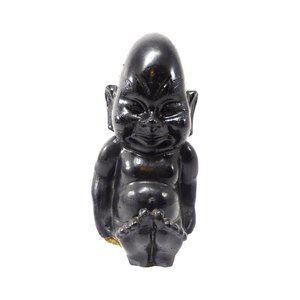 Mystery Vintage Hawaiian Tiki God Figurine Black Lava 6.5"